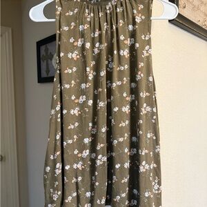 A New Day Tan Pleated Blouse Relaxed Fit